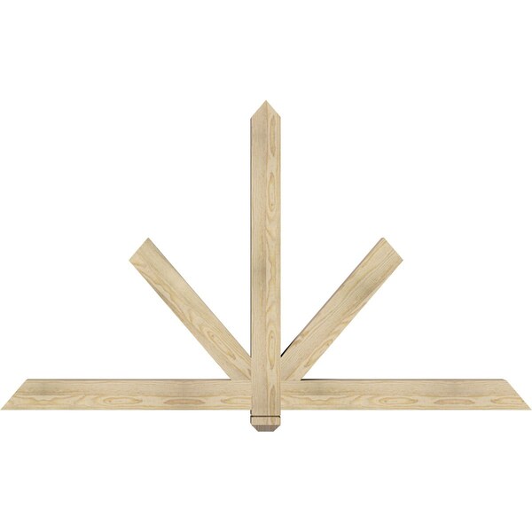 Ekena Millwork Kennewick Rough Sawn Timber Gable Bracket, Douglas Fir, 72"W x 42"H x 4"D x 4"F, 14/12 Pitch GBW072X42X0404KEN00RDF - main